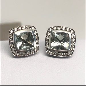 David Yurman Prasiolite Diamond Albion Earrings